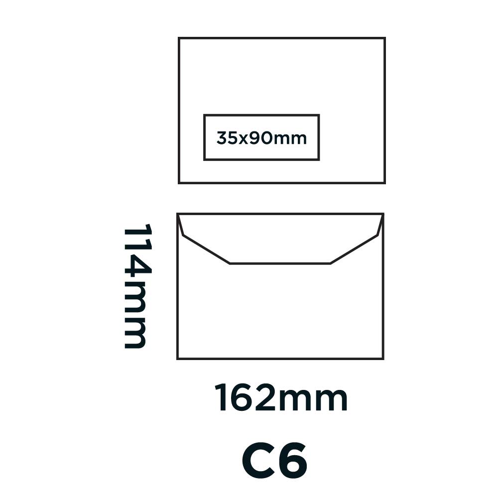 Premium White C6 114 x 162mm 80 GSM Self-Sealing Window Envelopes (2601) - Pack of 1000 for Business Mail, Invoices & Office Correspondence