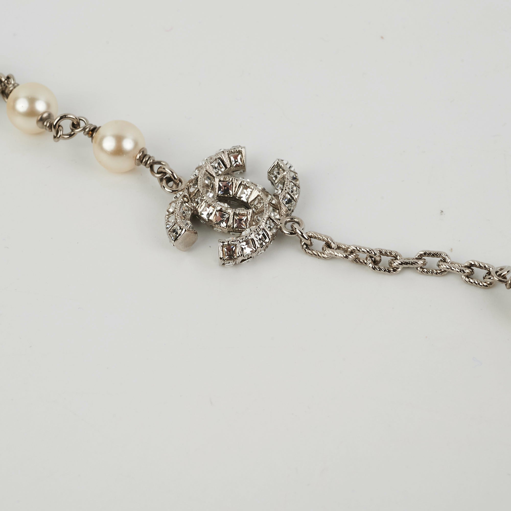 Chanel CC Logo Pearl Necklace - Elegant Costume Jewelry for Women | Perfect for Parties, Weddings & Special Occasions