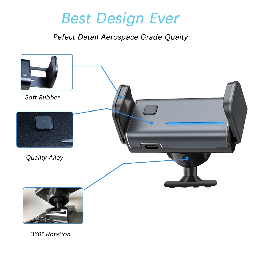 Upgraded Auto-Clamping Phone Holder for Toyota Camry 2021-2023 - Hands-Free Car Vent Mount Compatible with iPhone 15/14/13, Samsung Galaxy S23/S22 (4-7 Inch Phones) - Perfect for GPS Navigation & Safe Driving