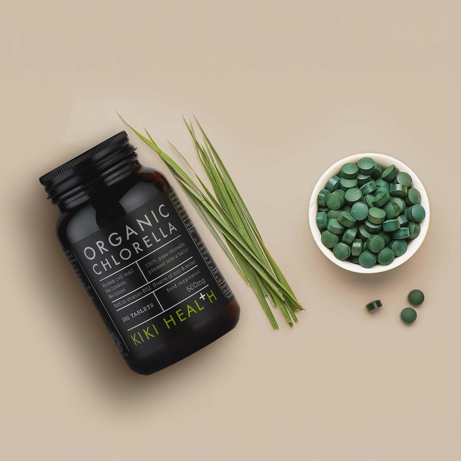 Organic Chlorella Tablets 200 Count (500mg) | 100% Pure Chlorella Vulgaris Supplement for Digestive Support, Immune Boost & Brain Health | Vegan Protein & Vitamin Source | Detox & Energy Support | Perfect for Smoothies, Juices & Daily Wellness Routine