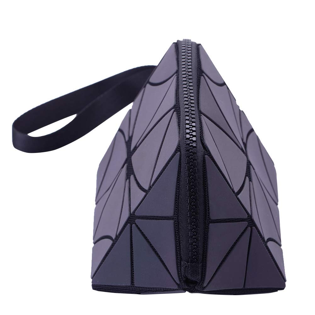Waterproof Geometric Striped Travel Makeup Bag - Large Capacity Cosmetic Organizer for Women | Perfect for Vacation, Gym & Daily Essentials Storage
