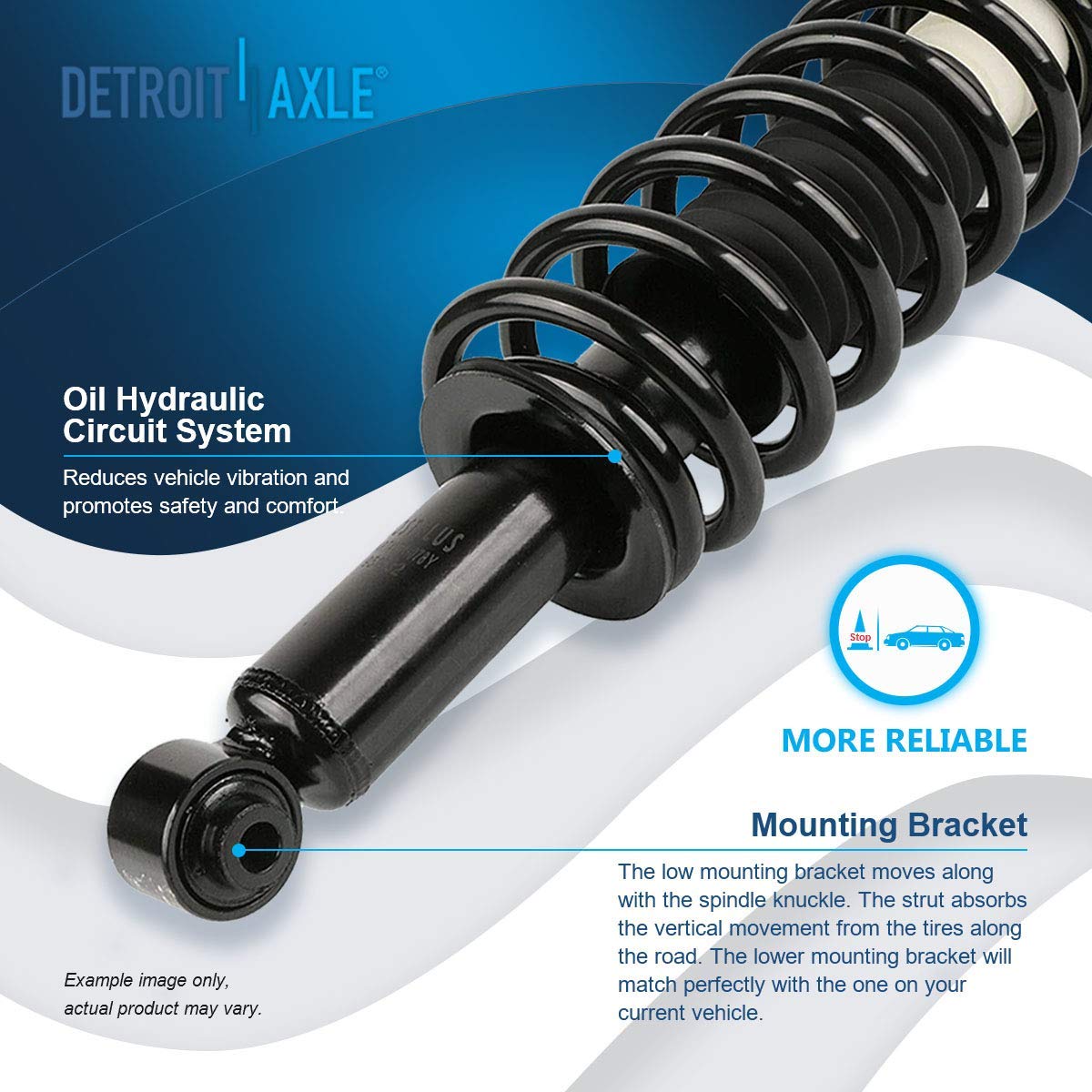 Detroit Axle 6-Piece Rear Struts Kit for 2007-2009 Dodge Caliber, Compass & Patriot - Complete Suspension Replacement with Lower Control Arms, Sway Bars & Coil Springs | Perfect for Off-Roading, Daily Commuting & Smooth Ride Experience