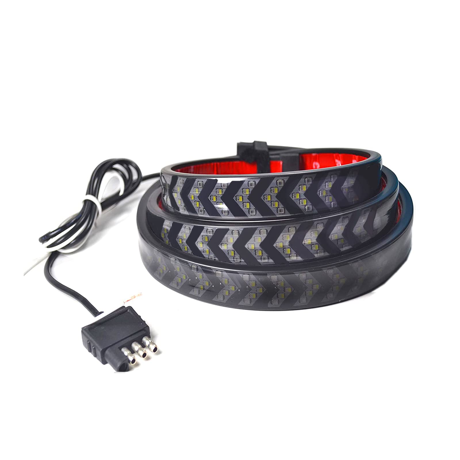 48-inch LED Tail Light Bar for Trucks & Pickups - Red & White Flexible Strip with Turn Signal, Brake & Running Lights - Waterproof & Durable for Trailers & Off-Road Use - Perfect for Night Driving & Enhanced Safety