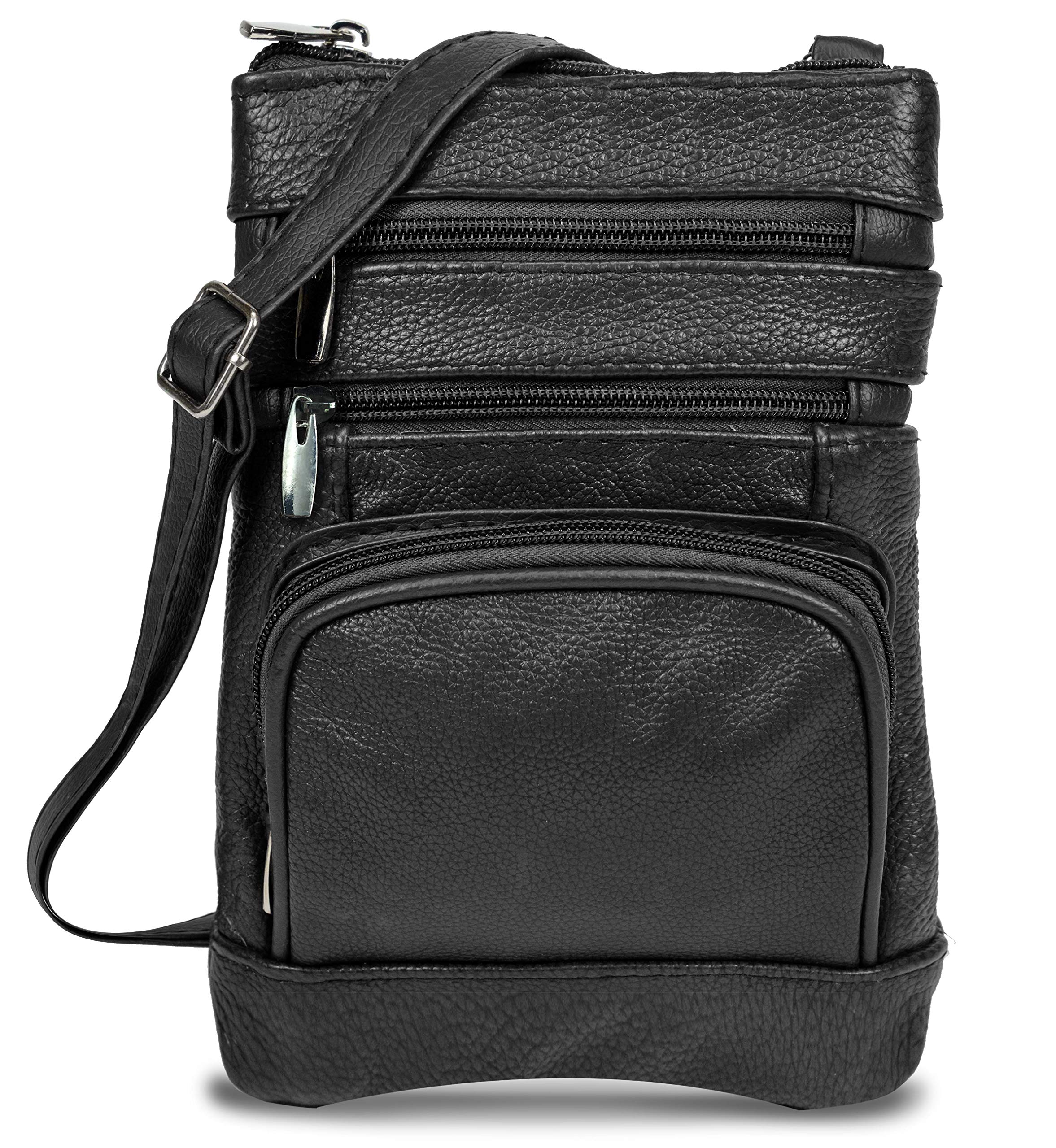 Krediz Genuine Leather Crossbody Bags for Women - Multi-Pocket Adjustable Strap Shoulder Purse, Soft & Durable Leather Handbag - Perfect for Travel, Shopping & Everyday Use