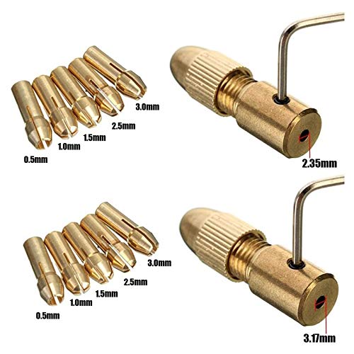 14-Piece Micro Drill Bit Set 0.5-3mm with Hex Wrench - Gold Electric Drill Chuck for Precision Woodworking, Jewelry Making & DIY Crafts