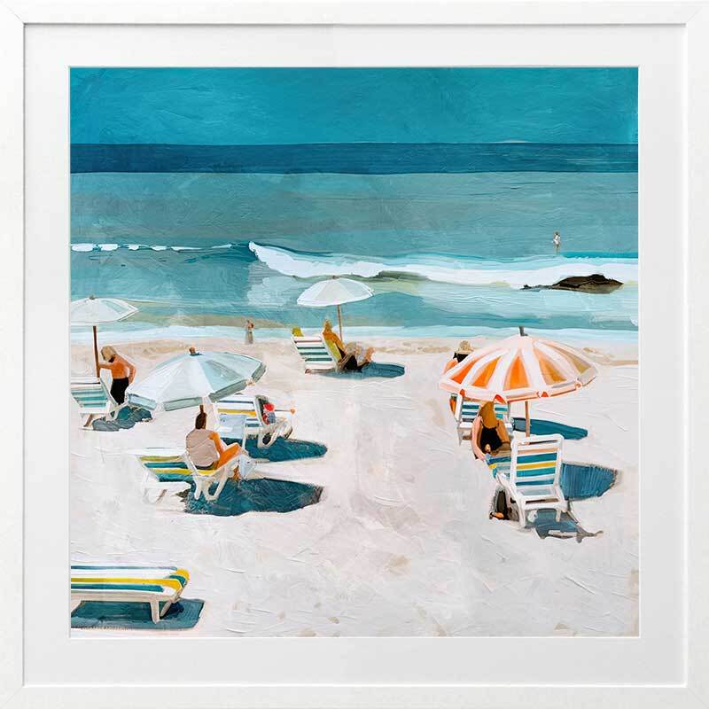 Burleigh Beach II Framed Art Print - Coastal Wall Decor for Living Room, Bedroom & Office - Premium Canvas Painting for Beach House & Home Decor