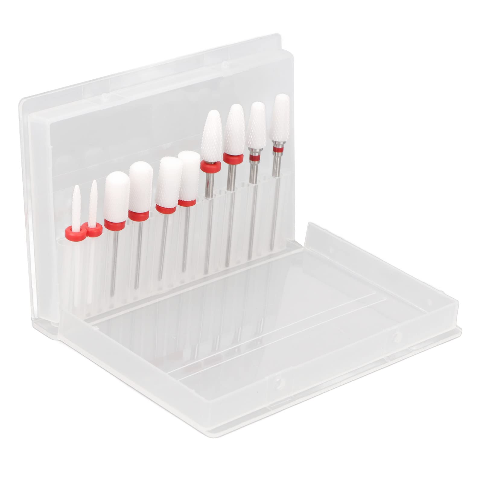 Professional Ceramic Nail Drill Bit Set for Manicure & Pedicure - 10PCS Nail Art Grinding Bits Kit for Acrylic, Gel & Natural Nails - Perfect for Salon & Home Nail Care