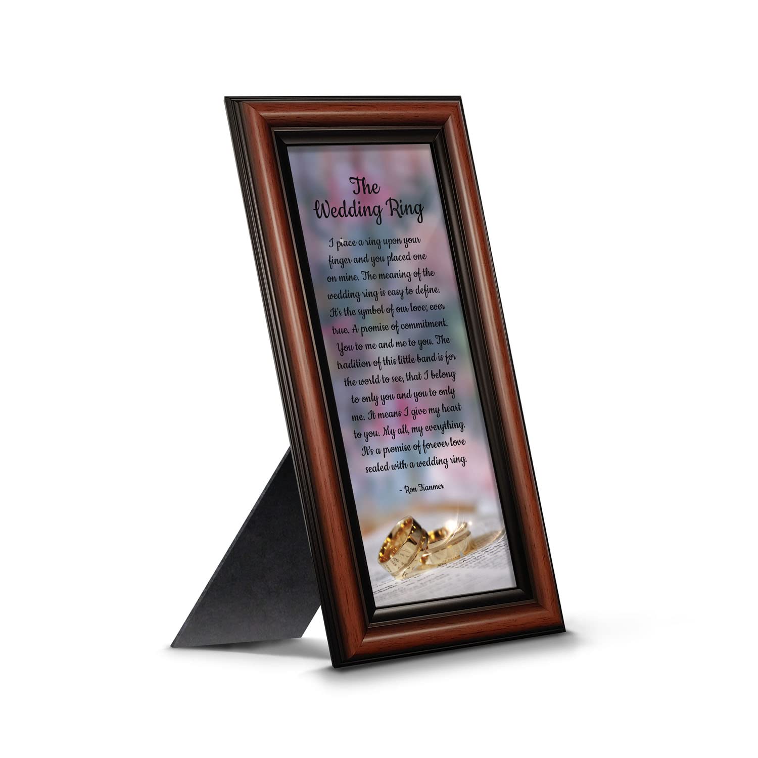 Crossroads Home Décor The Wedding Ring Picture Frame - Romantic Keepsake Gift for Couples, Anniversaries & True Love - Perfect for Wedding Photos, Bedroom Décor & Special Occasions