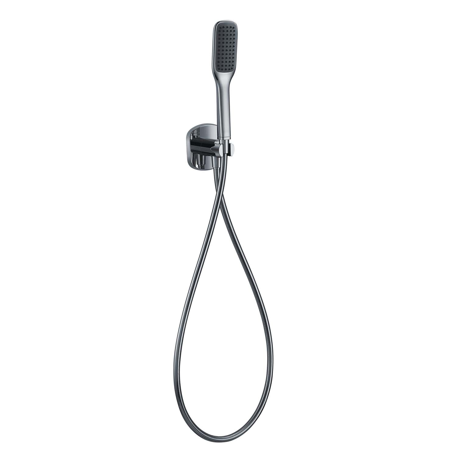 DAX 8812 CR Brass Hand Shower Set with 5-Foot Hose - Wall Mount Bathroom Shower Head with On/Off Valve - Chrome Finish for Spa-Like Relaxation at Home