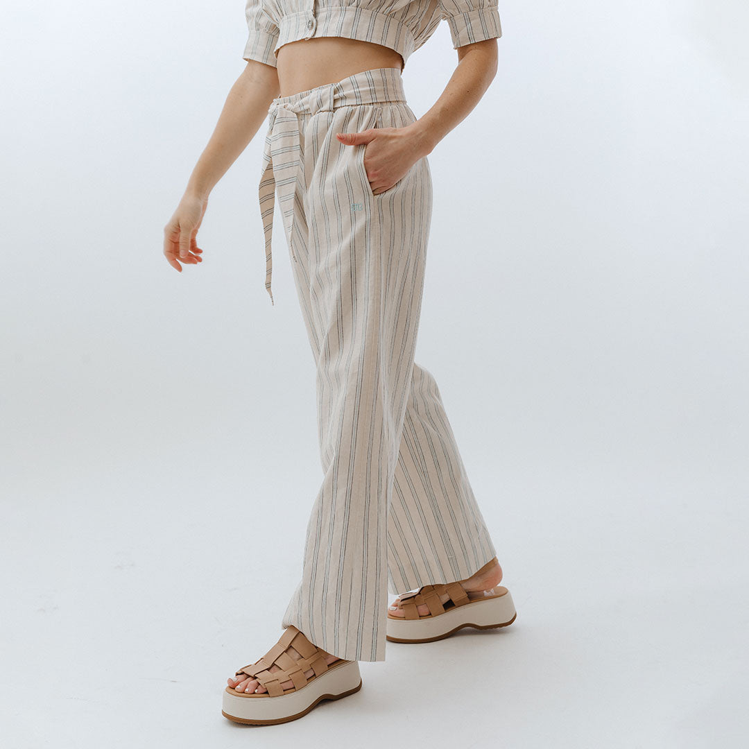 Belted Cabana Pants for Women - Lightweight Linen Beach Pants with Adjustable Waist | Perfect for Vacation, Cruise, and Summer Outfits