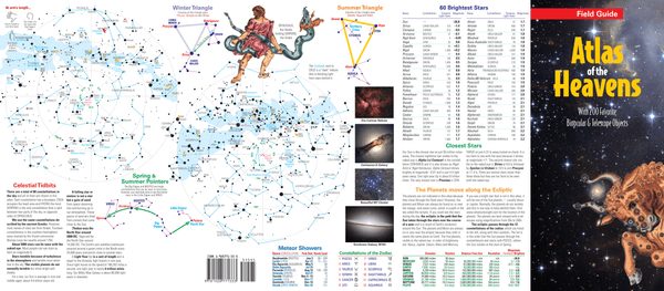 Atlas of the Heavens Field Guide - Astronomy Star Chart Book for Stargazing & Night Sky Observation - Perfect for Camping, Hiking and Outdoor Adventures