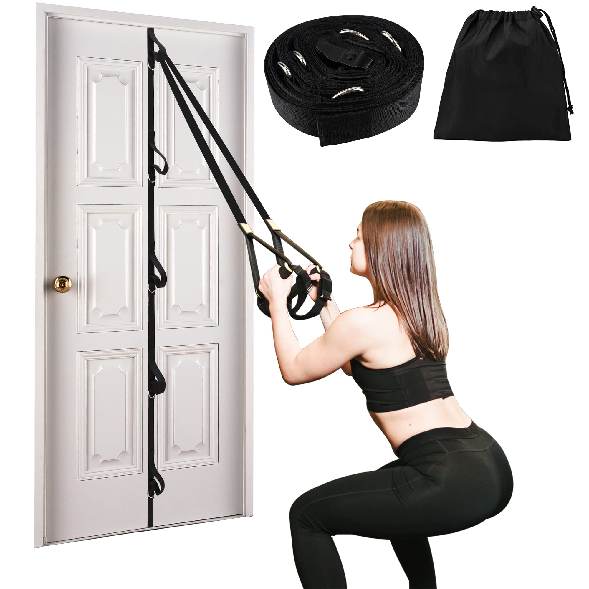 Upgraded Door Anchor Strap for Resistance Bands - Heavy Duty Portable Workout Door Anchor - Space Saving Home Gym Equipment for Strength Training - Perfect for Home Fitness, Travel & Small Spaces (Bands Not Included)
