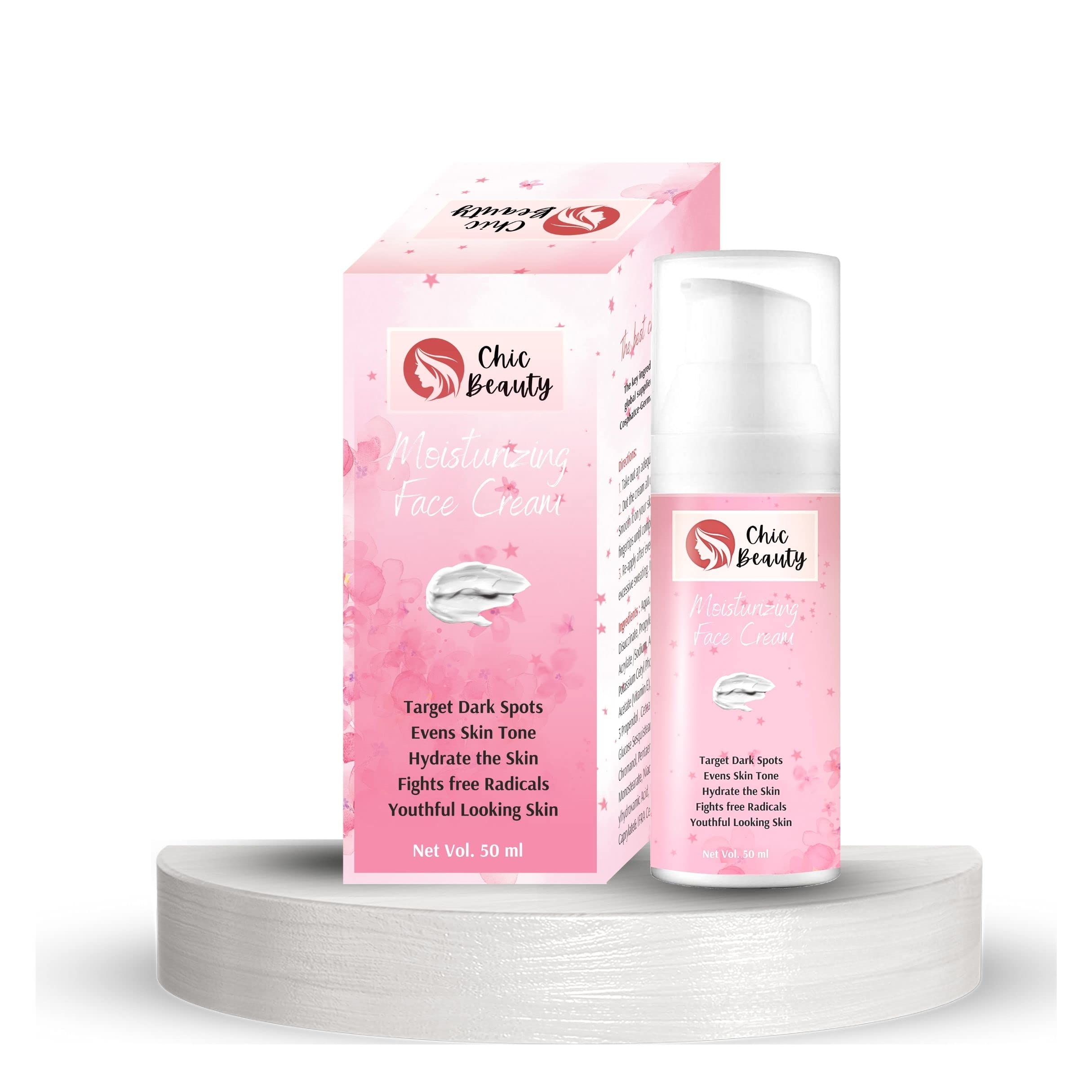 Chic Beauty Anti-Aging Moisturizing Face Cream 50ml - Hydrates Skin, Reduces Wrinkles | Day & Night Cream for Dry, Sensitive Skin | Perfect for Daily Skincare Routine & Travel