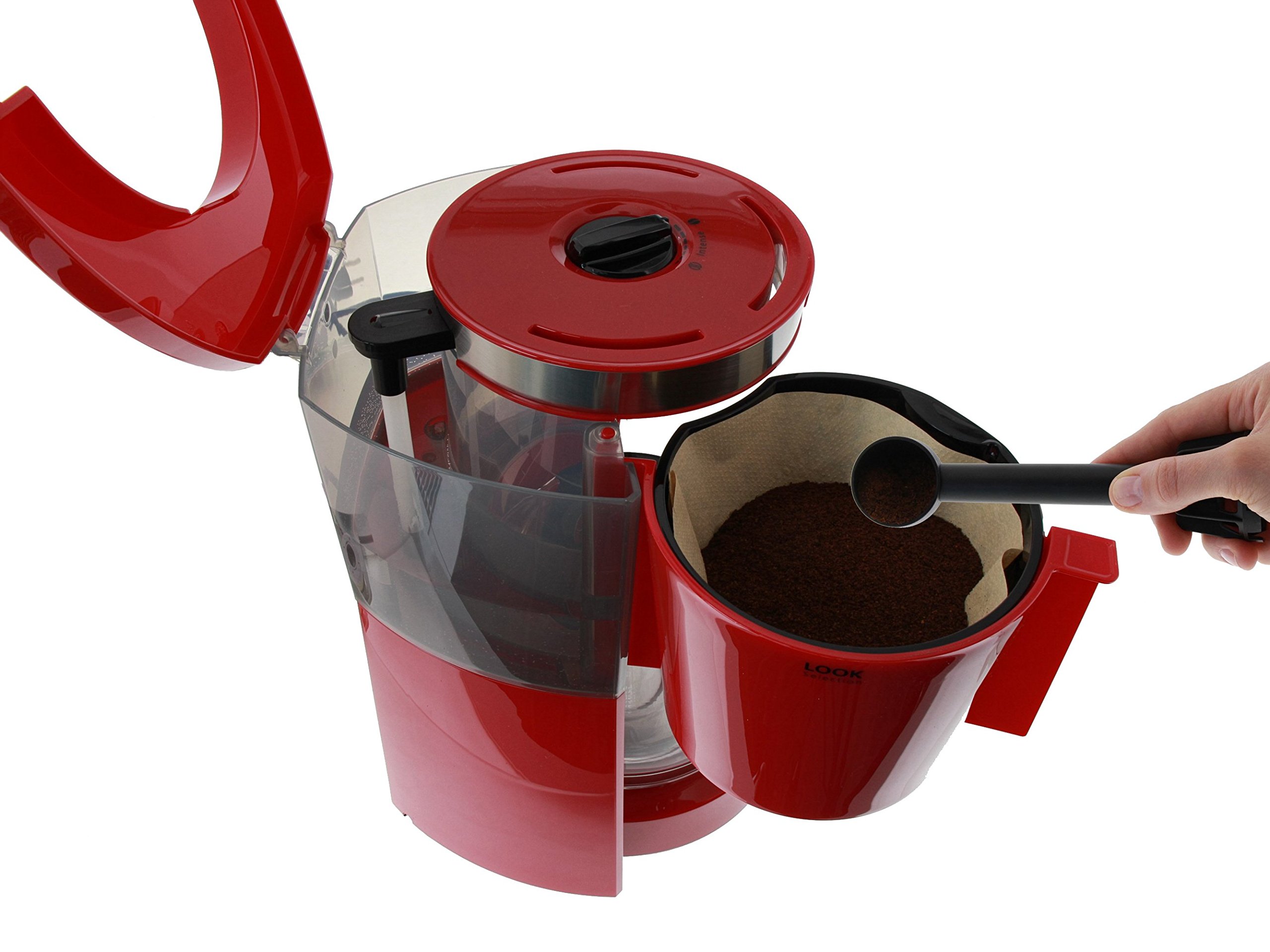 Melitta 1011 Look IV Selection Coffee Filter Machine - Red | Automatic Drip Coffee Maker for Home & Office | Fast Brewing with Aroma Seal Technology