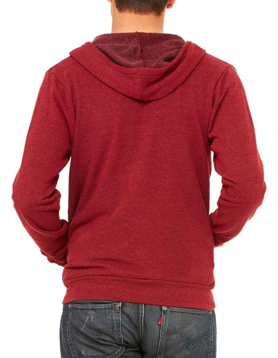 Canvas 3909 Bella Unisex Tri-Blend Full-Zip Hoodie - Soft Comfortable Pullover Sweatshirt for Men & Women - Perfect for Casual Wear, Gym, and Outdoor Activities