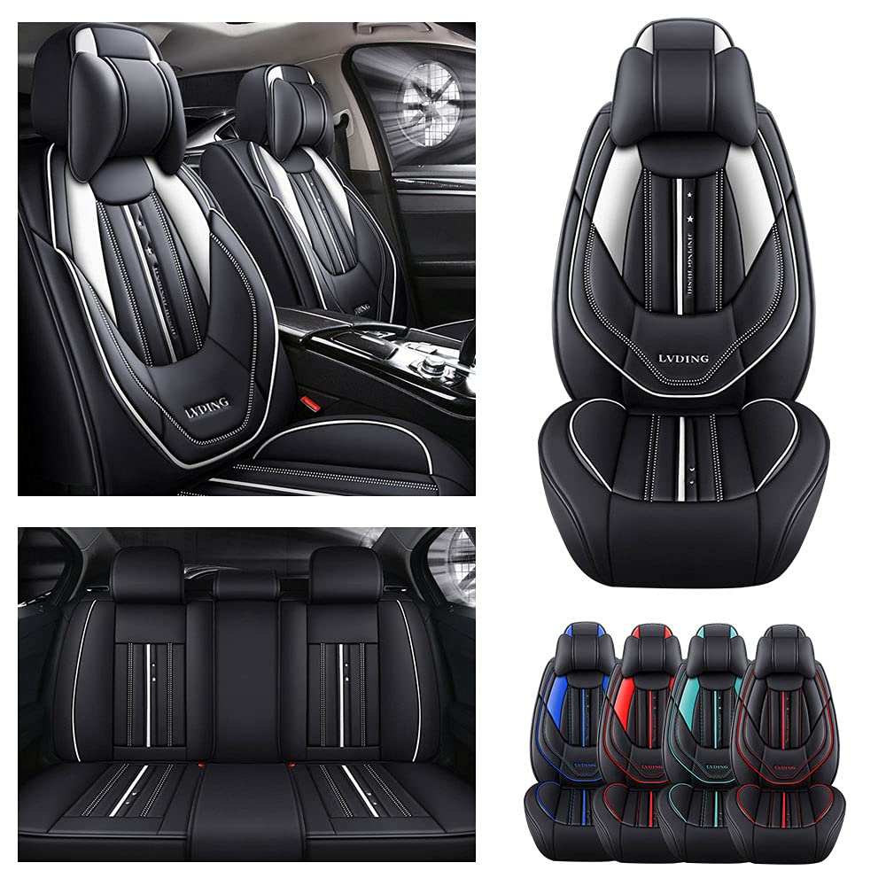 Premium Luxury Car Seat Covers for Hyundai Nexo 2019-2021 - Waterproof, Airbag Compatible Vehicle Seat Protectors in Black & White | Perfect for Daily Commuting, Road Trips & Car Interior Protection