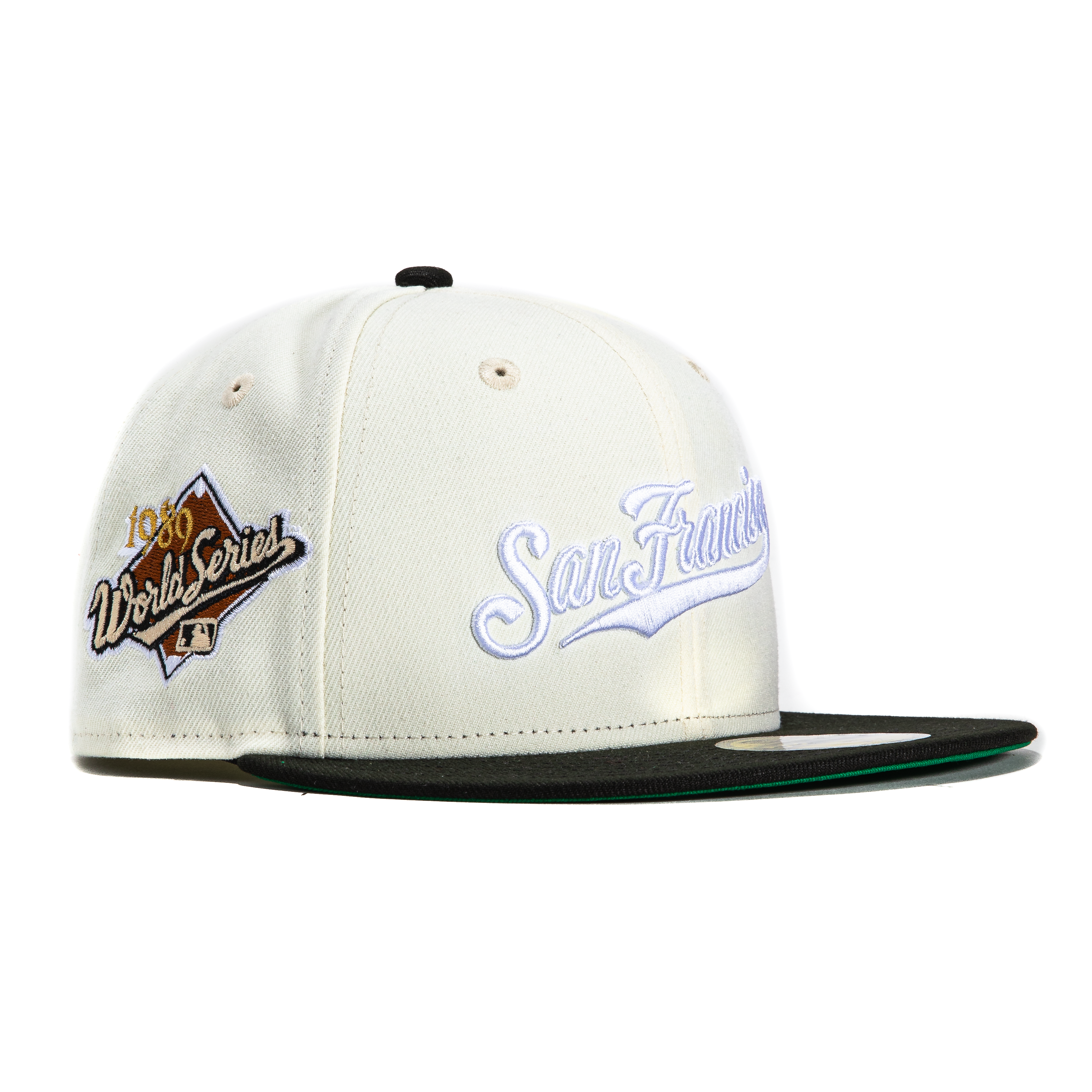New Era 59Fifty San Francisco Giants 1989 World Series Patch Script Baseball Cap - White & Black - Official MLB Licensed Hat for Giants Fans & Sports Collectors