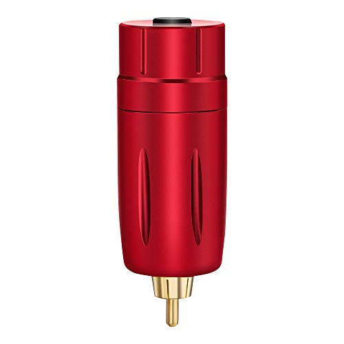 Beoncall Professional Mini Wireless Power Supply 1200mA with RCA Connector - Adjustable Voltage for Permanent Makeup Pen Machine (Red) | Ideal for Tattoo Artists & Cosmetic Professionals