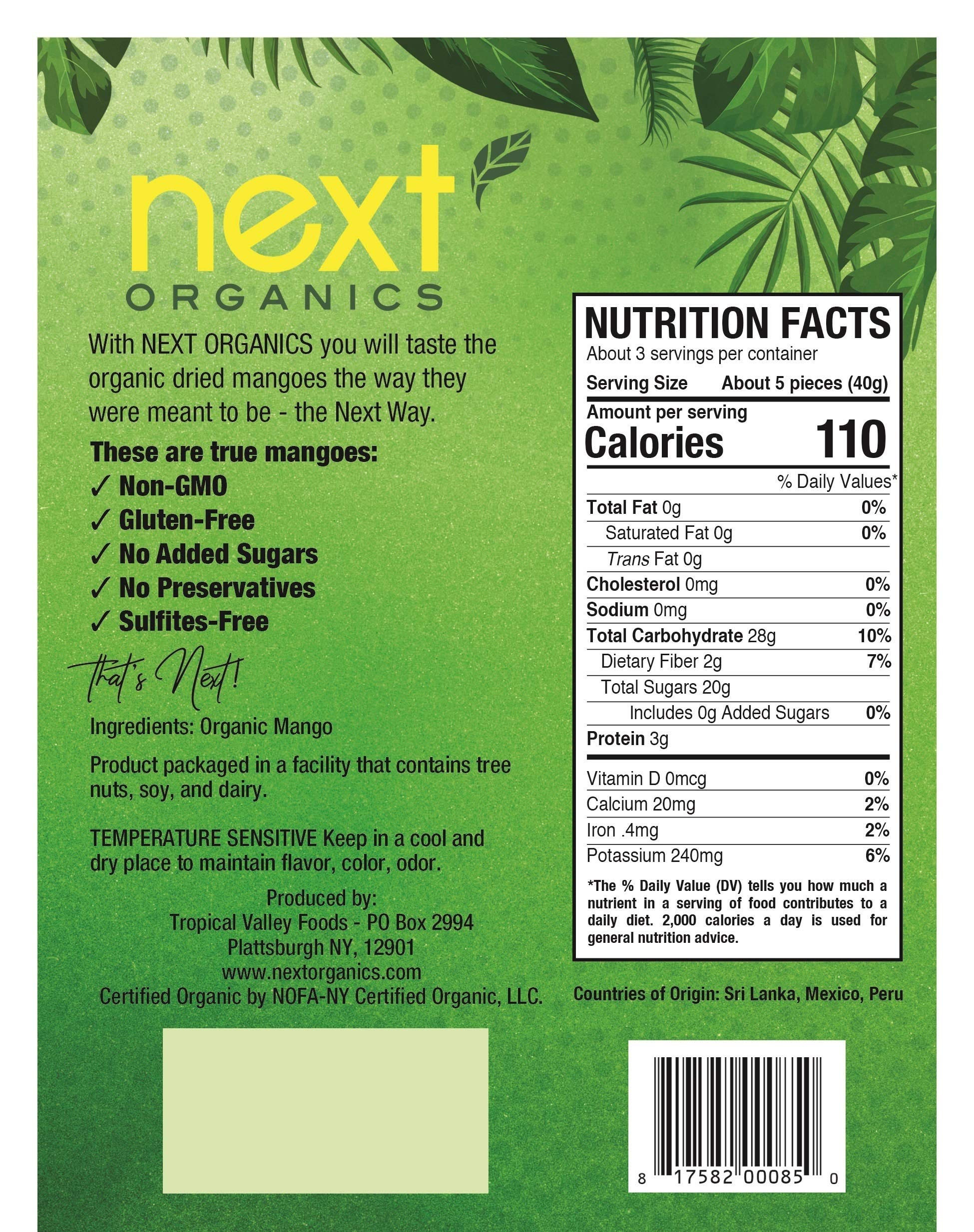 Organic Dried Mango Slices - Non-GMO, No Sugar Added, Vegan Snack - 4oz Resealable Bags (Pack of 6) - Perfect for Healthy Snacking, Lunch Boxes & Trail Mixes
