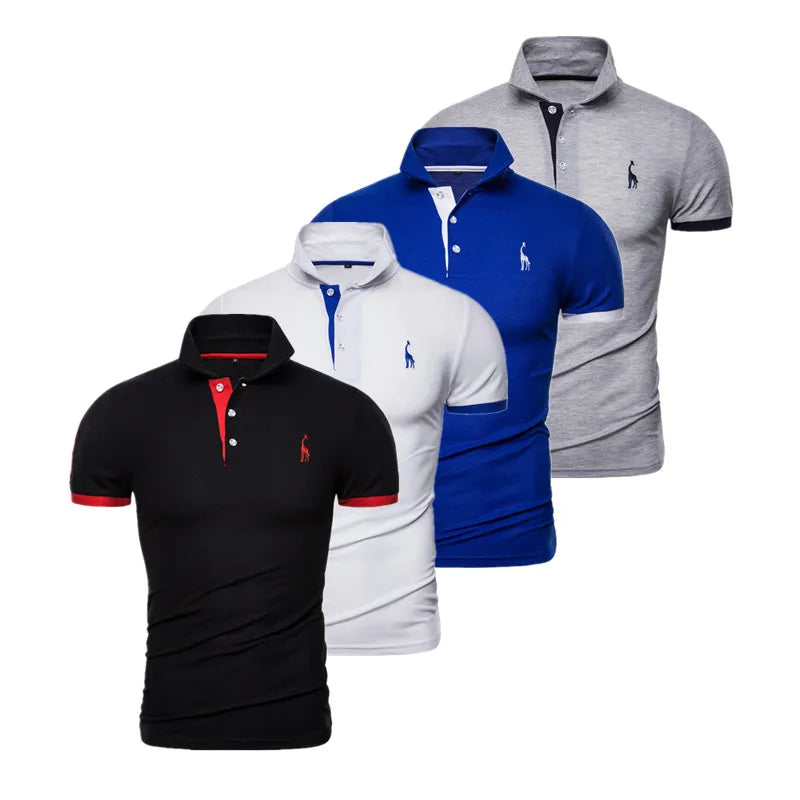 4 Pack Men's Slim Fit Embroidery Polo Shirts - Breathable Short Sleeve Casual & Business Shirts for Summer | Office Wear, Golf Outings & Social Events