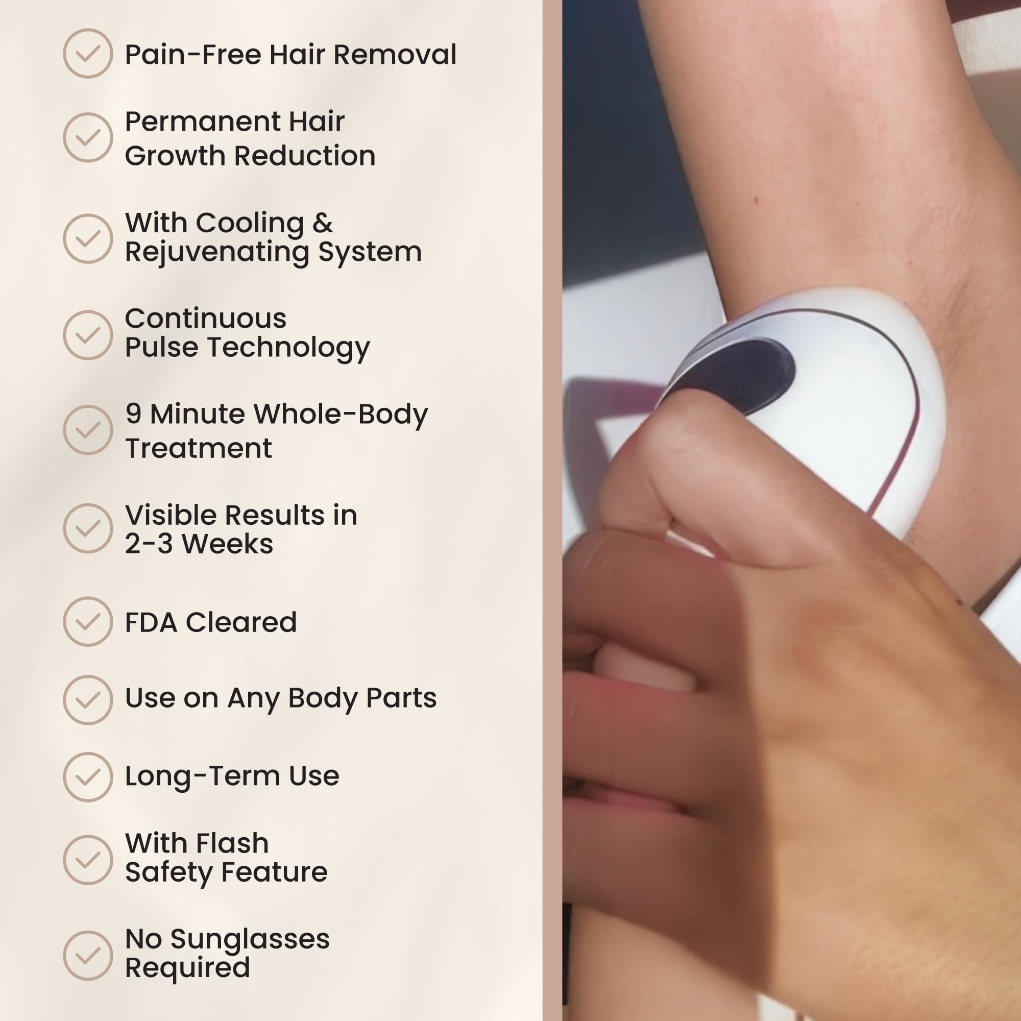 Kenzzi IPL PRO Hair Removal Device - Permanent Laser Hair Removal for Women & Men - Painless At-Home IPL Treatment for Face, Legs, Arms, Bikini & Whole Body - Skin Rejuvenation Technology - Perfect for Smooth Skin Before Beach Vacations & Summer Wear