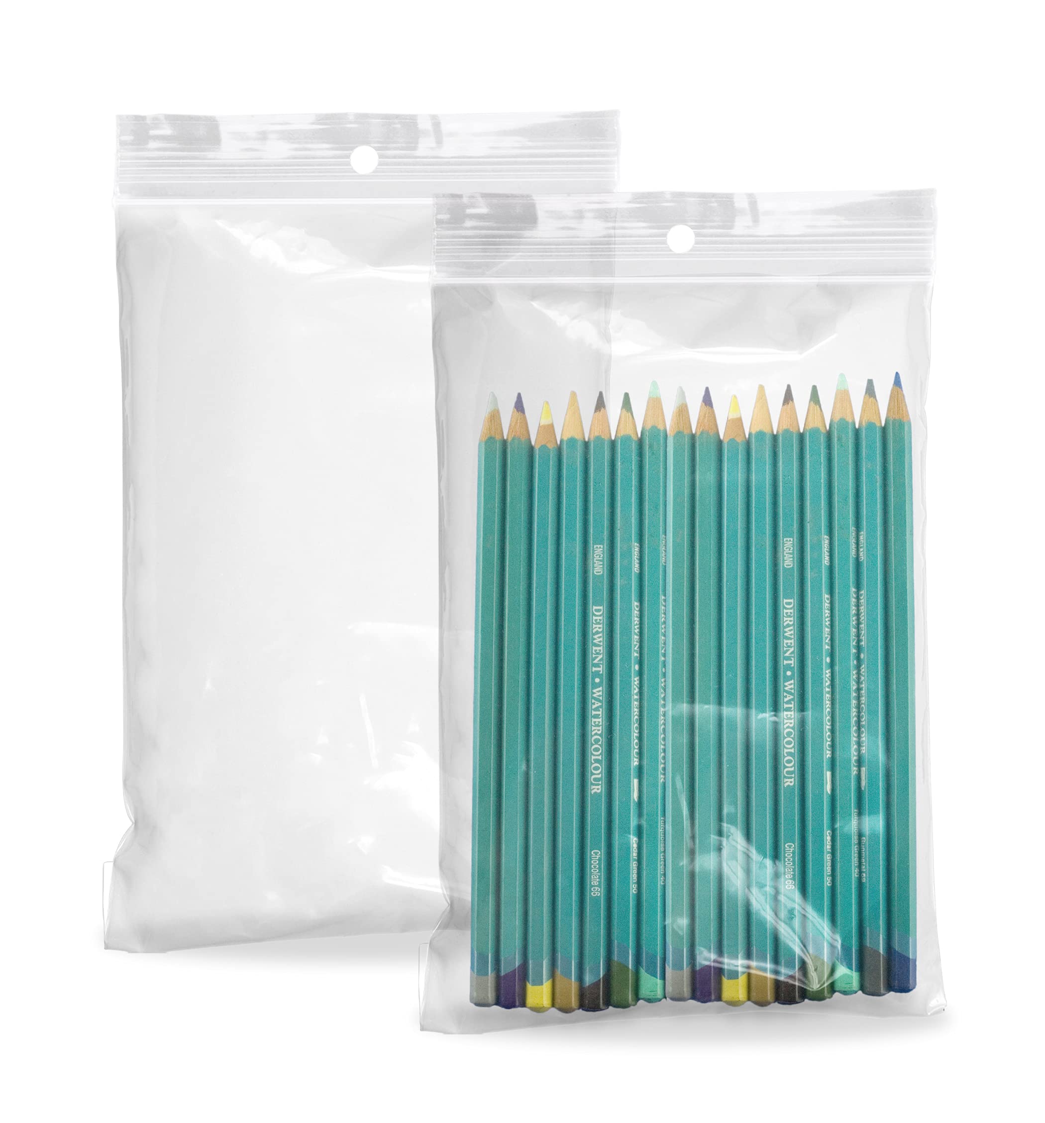 1000 Pack Clear Reclosable Zipper Bags 6x9 Inches, 2 Mil Thick Resealable Plastic Storage Bags with Hanging Hole - Durable Polyethylene Snack Bags for Pills, Jewelry, Crafts, Office Supplies & Food Storage - Perfect for Organizing, Travel & Home Use