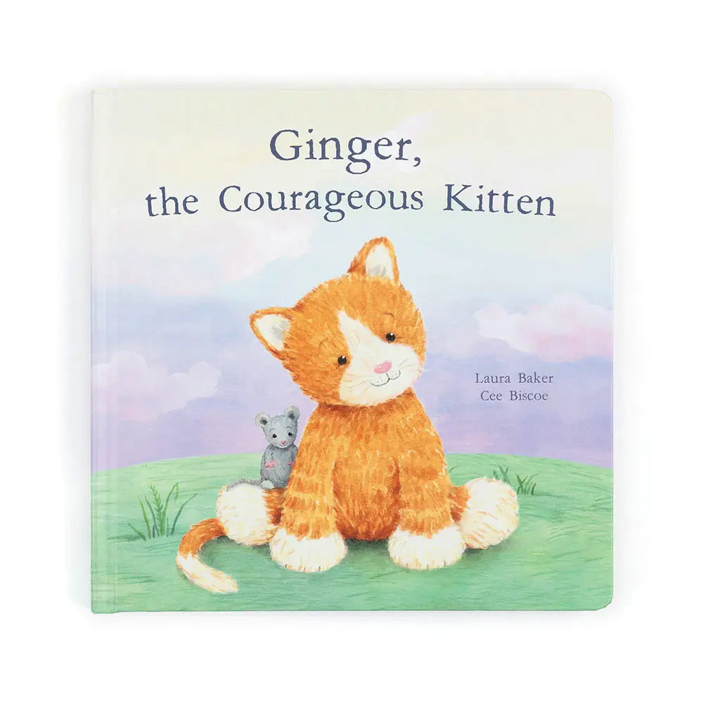 Jellycat Ginger The Courageous Kitten Plush Toy Book - Soft & Cuddly Stuffed Animal for Kids, Perfect Bedtime Companion & Storytime Friend