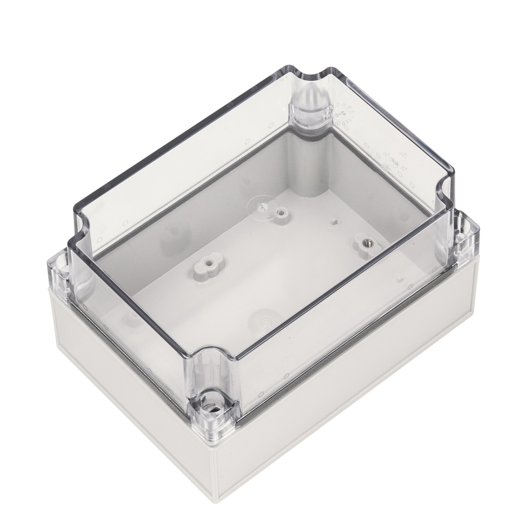 Boxco S Series 4.92x6.89x3.94 Inch (125x175x100mm) Waterproof Plastic Enclosure - IP67 Rated, IK08 Impact Resistant, ABS Material with Clear Transparent Cover & Screw Mounting - Ideal for Outdoor Electronics, Industrial Equipment & DIY Projects