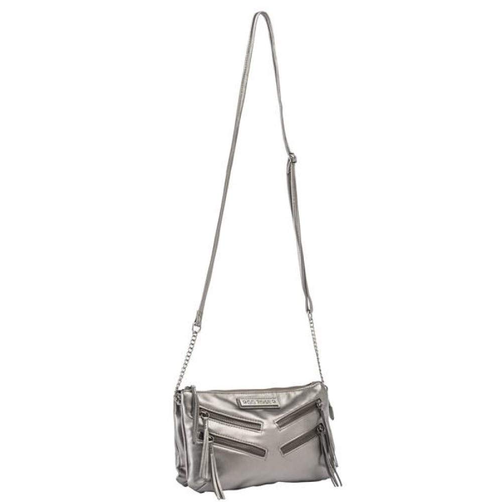 Rock Rebel GG Rose Metallic Crossbody Purse in Gunmetal - Stylish Women's Shoulder Bag for Night Out, Party & Date Night