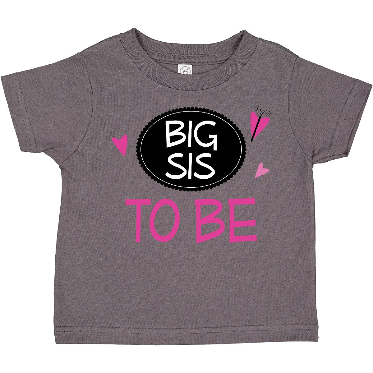 Inktastic Big Sis to Be Girls Sister Announcement Toddler T-Shirt - Cute Pregnancy Reveal Gift for Toddler Sisters, Family Matching Outfits & Gender Reveal Party