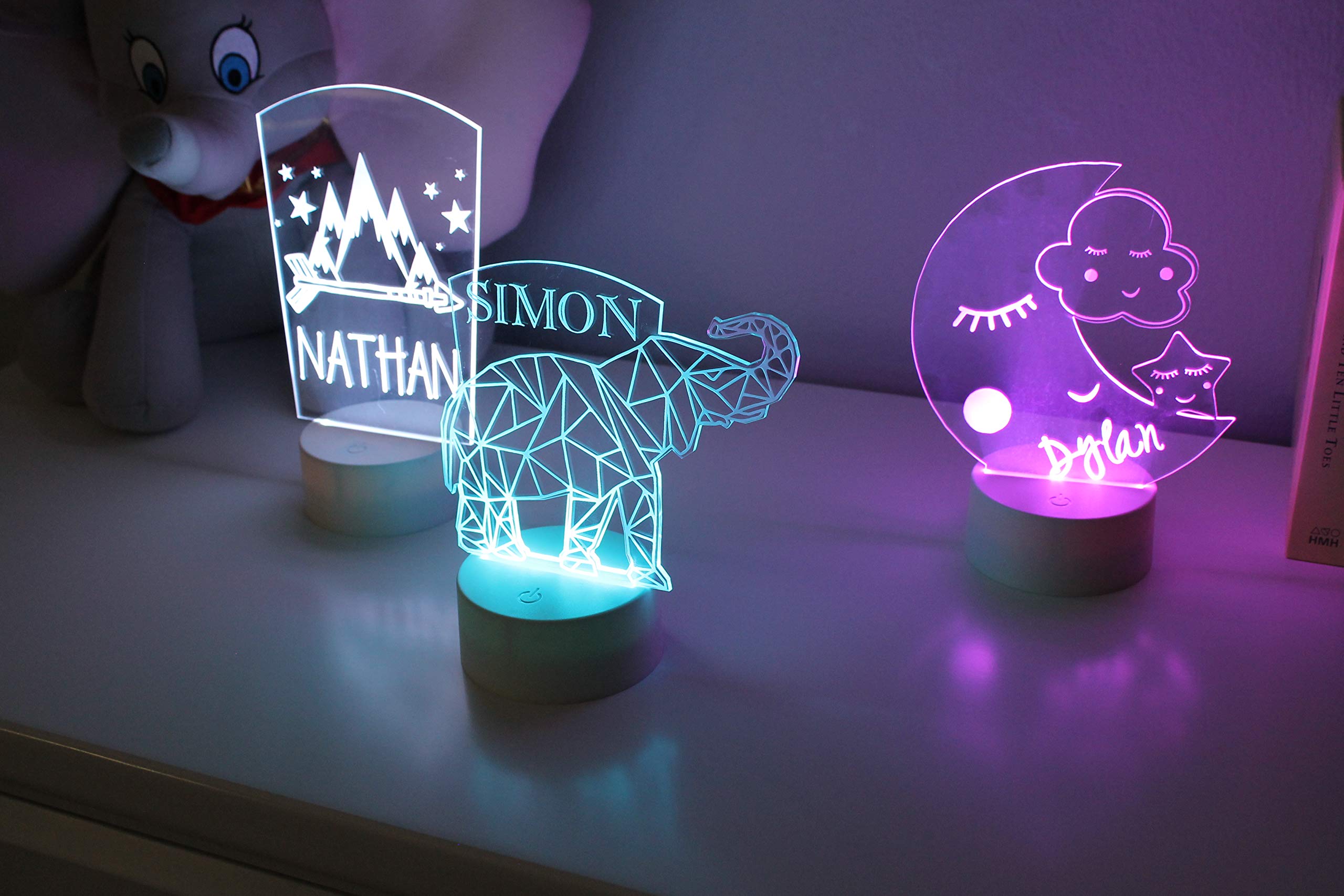 ETCHEY Personalized Space Night Light for Kids - Custom Name LED Night Light for Boys Room, Nursery Decor, Birthday Gift - Perfect for Bedtime, Reading & Playtime