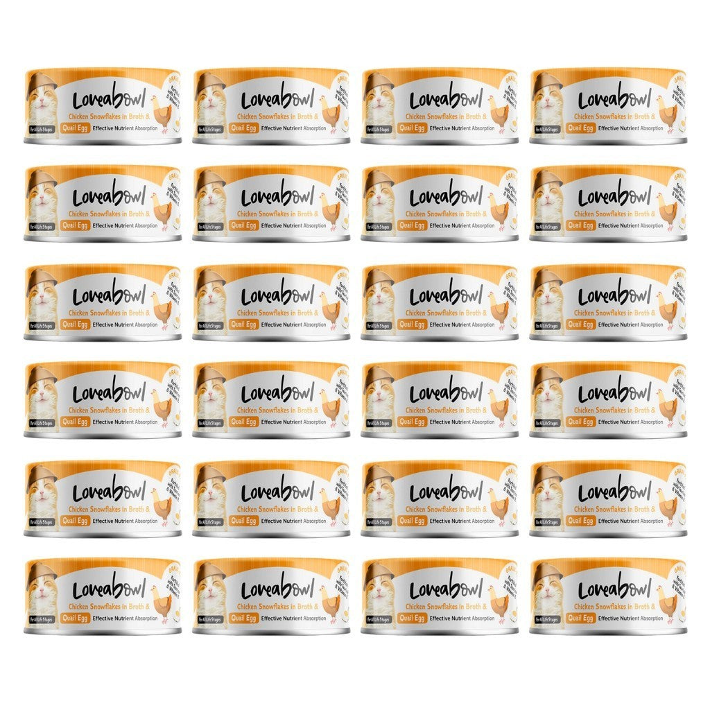 Loveabowl Chicken & Tuna in Broth Wet Cat Food - Grain Free, 24 Pack (70g Each) | Complete Nutrition for Kittens & Adult Cats | Perfect Meal Topper or Standalone Meal