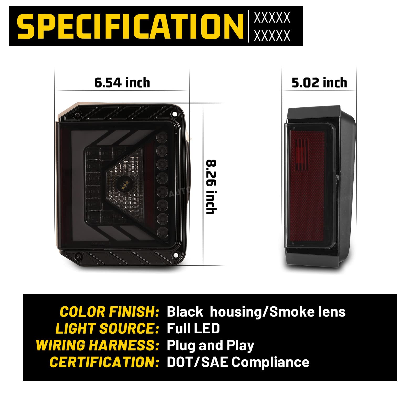 LED Tail Lights Assembly for 2007-2018 Jeep Wrangler JK - Plug & Play Replacement Rear Tail Lamps (Smoke Lens, 1 Pair) - Enhance Nighttime Safety & Off-Road Style