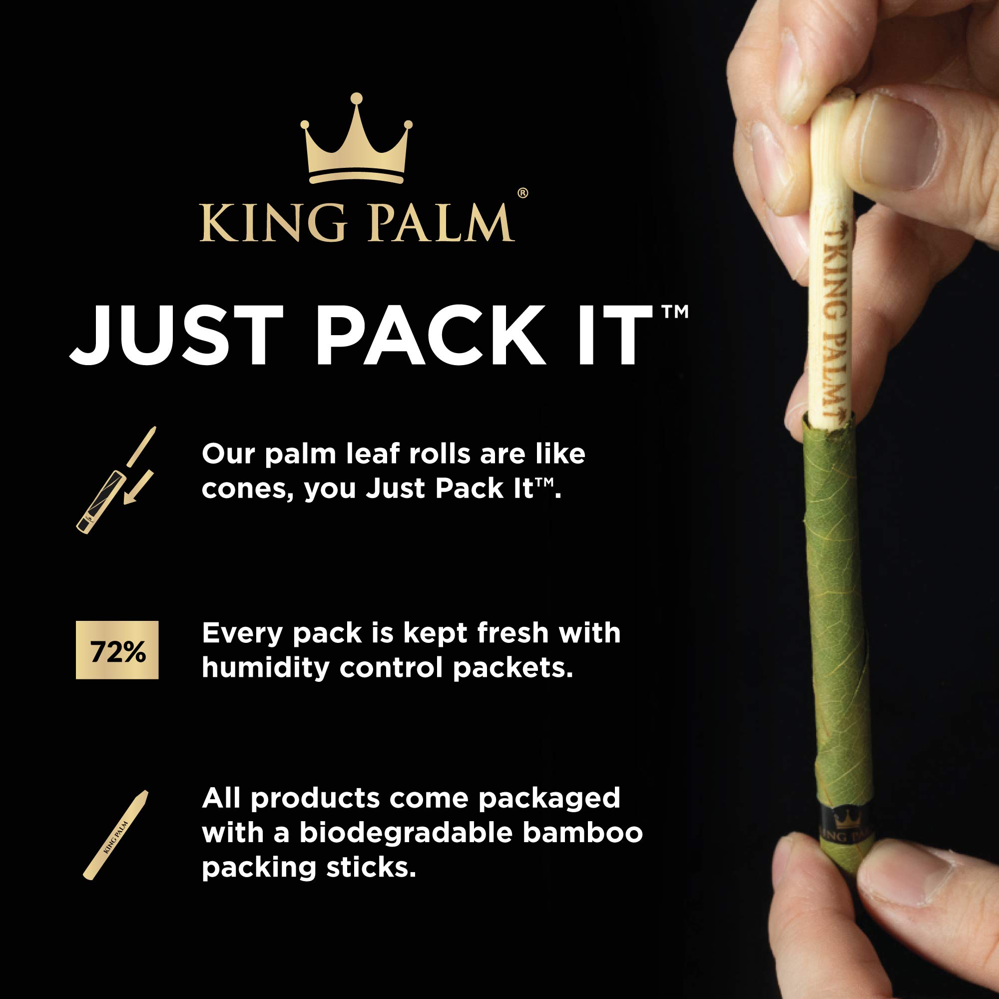 King Palm Mini Size Pre-Rolled Cones - Natural Palm Leaf Organic Pre Rolls with Pine Drip Flavor (2 Packs of 10) - Perfect for Relaxation, Social Gatherings & Outdoor Activities