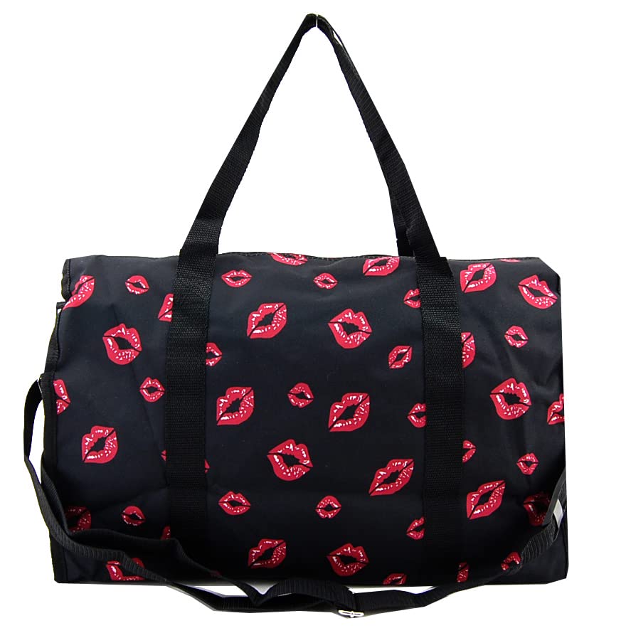 Betty Boop Large Black Duffel Bag with Adjustable Long Strap - Perfect for Travel, Gym, Sports & Weekend Getaways