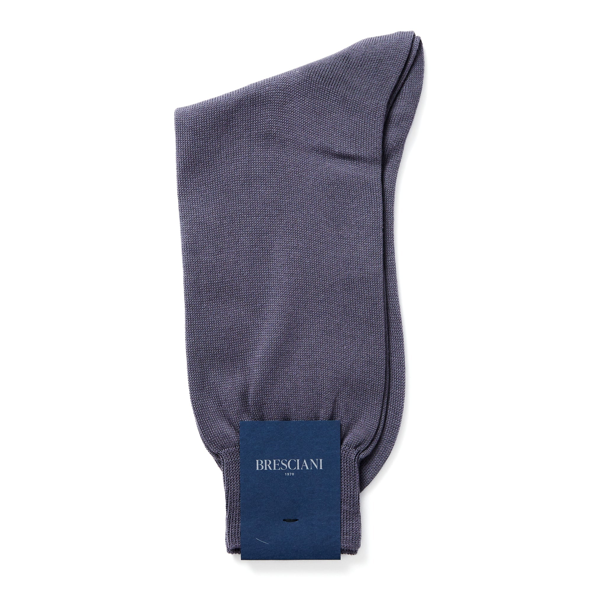 Premium BRESCIANI Pima Cotton Business Socks for Men - Soft Mid Grey Dress Socks for Office, Formal Wear & Professional Outfits