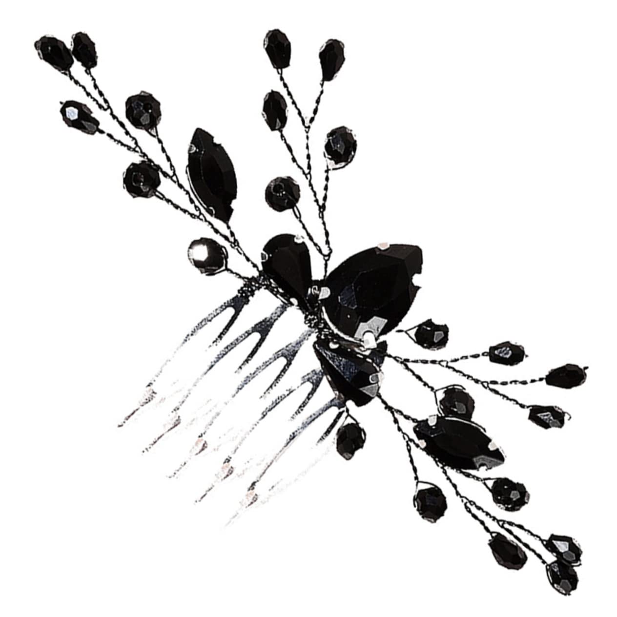 Lurrose Black Crystal Hair Comb for Women - Rhinestone Wedding Hair Accessories, Decorative Hair Clips & Bridal Hair Inserts - Perfect for Weddings, Prom, Parties & Special Occasions
