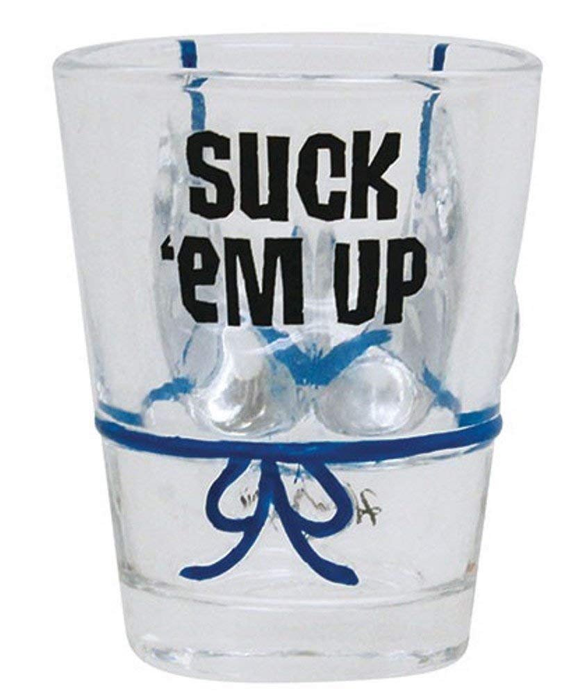 Hawaiian Shot Glass - Suck 'Em Up Plumeria Blue - Perfect for Tropical Parties, Luaus, and Beach Themed Events