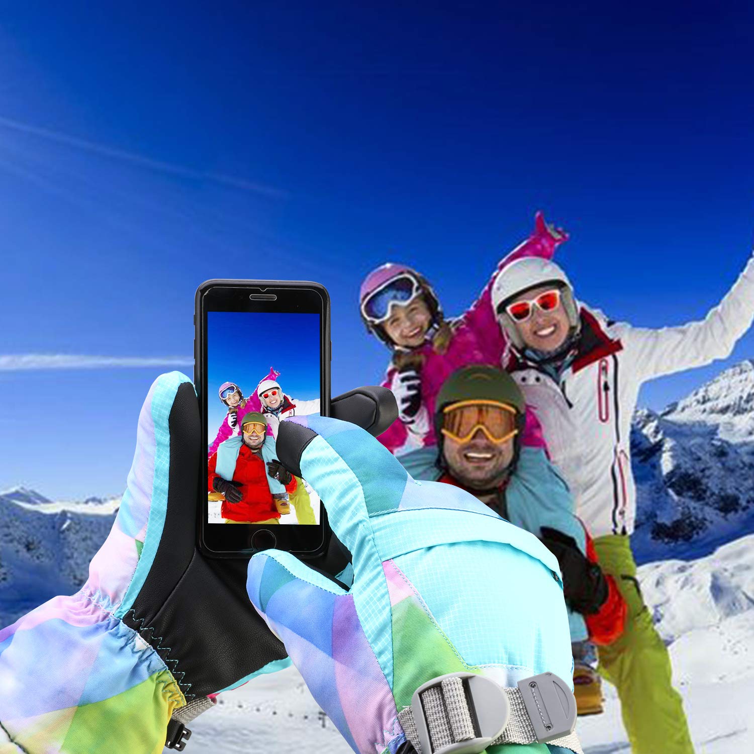 **Waterproof Touchscreen Ski Gloves - Thermal Winter Snow Gloves for Men, Women & Kids - Cold Weather Snowboarding & Outdoor Activities**