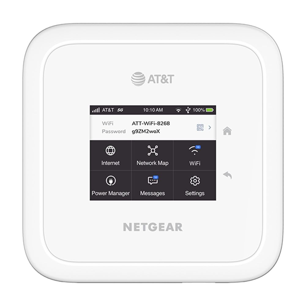 Netgear Nighthawk MR6110 M6 5G Mobile Hotspot Router - Unlocked for AT&T, T-Mobile & Verizon | Portable WiFi for Travel, Remote Work & Outdoor Adventures (White)