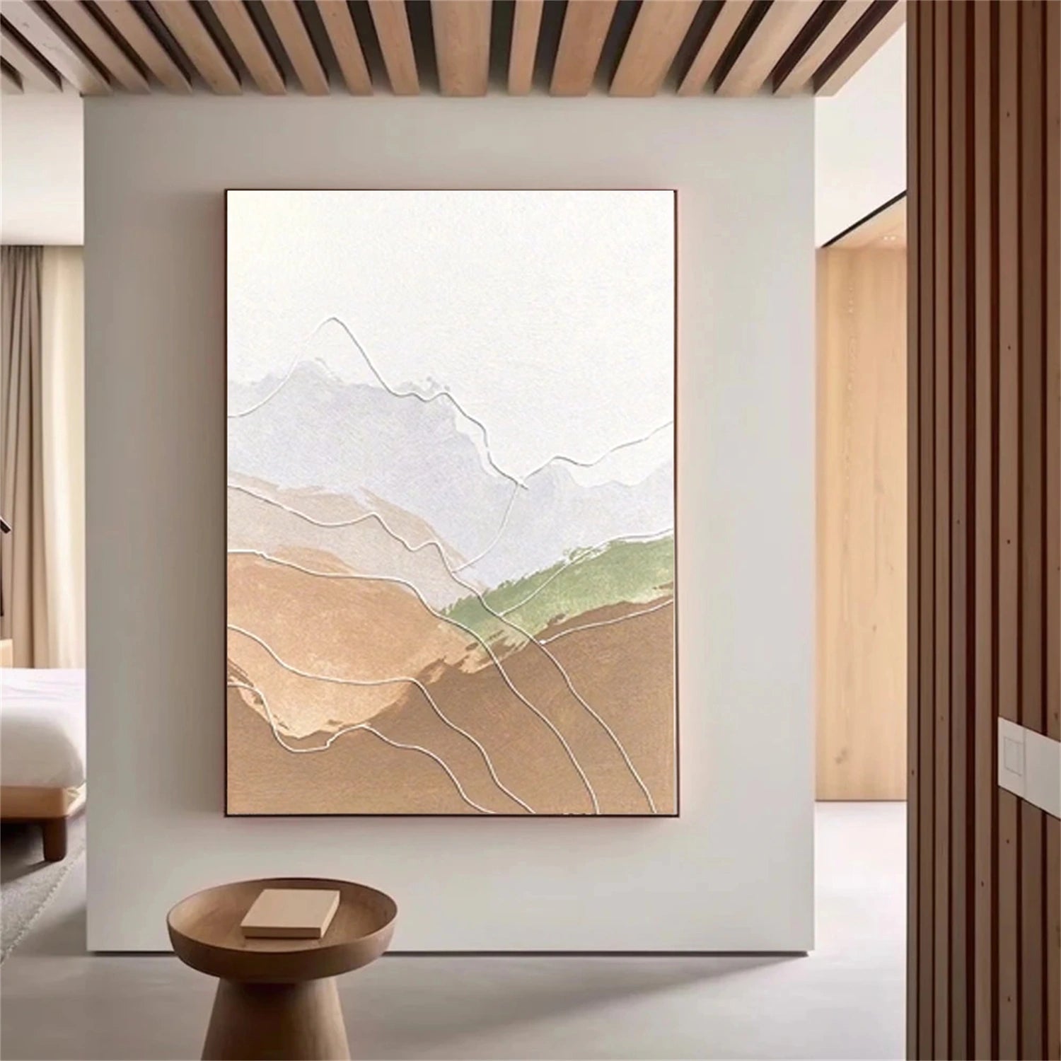 Beige & Brown Abstract Wall Art Print #BB098 - Modern Home Decor for Living Room, Bedroom & Office