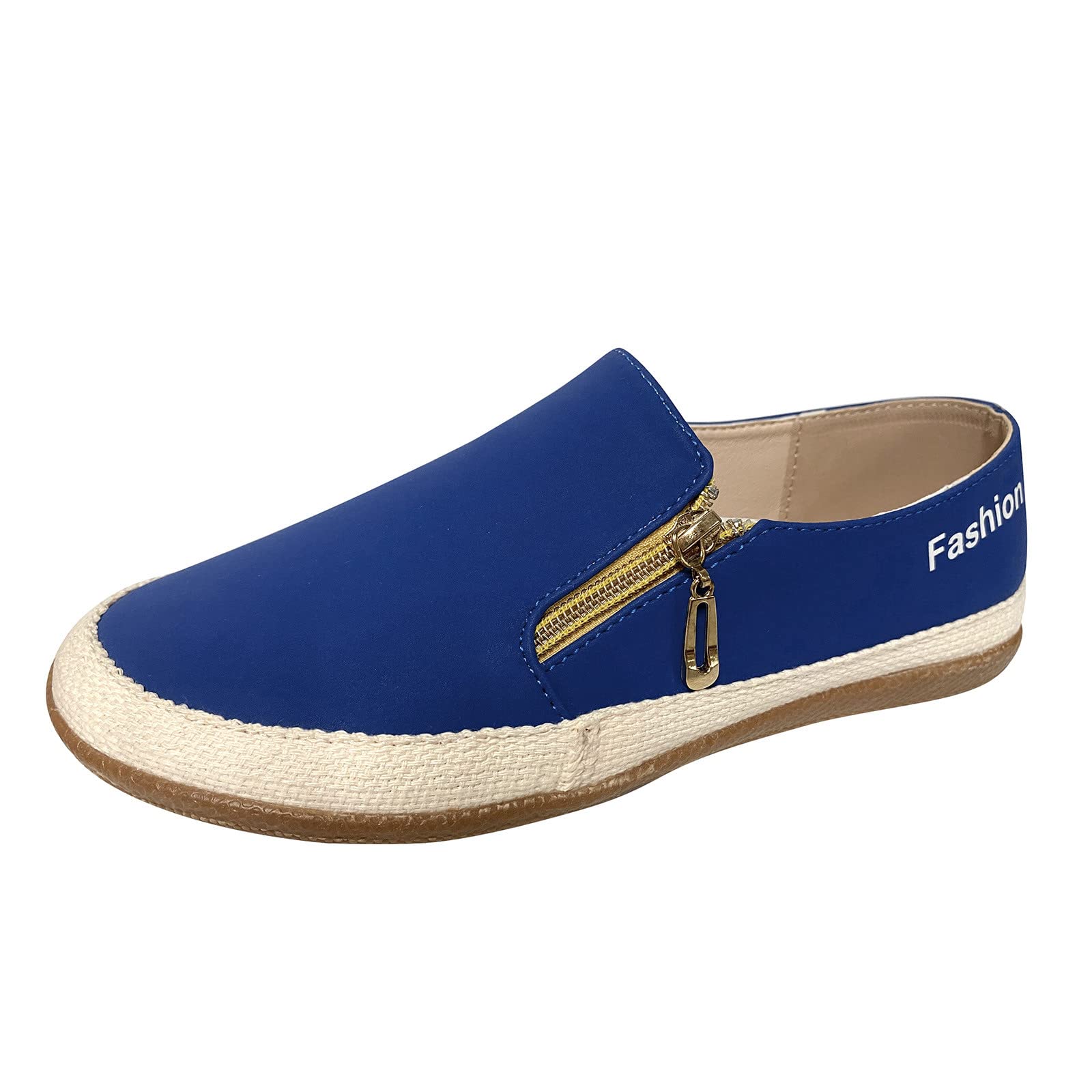 MLAGJSS Women's Canvas Ballet Flats - Pointed Toe Knit Dress Shoes with Low Wedge for Casual & Office Wear | Comfortable Slip-On Shoes for Walking, Work, and Everyday Outfits