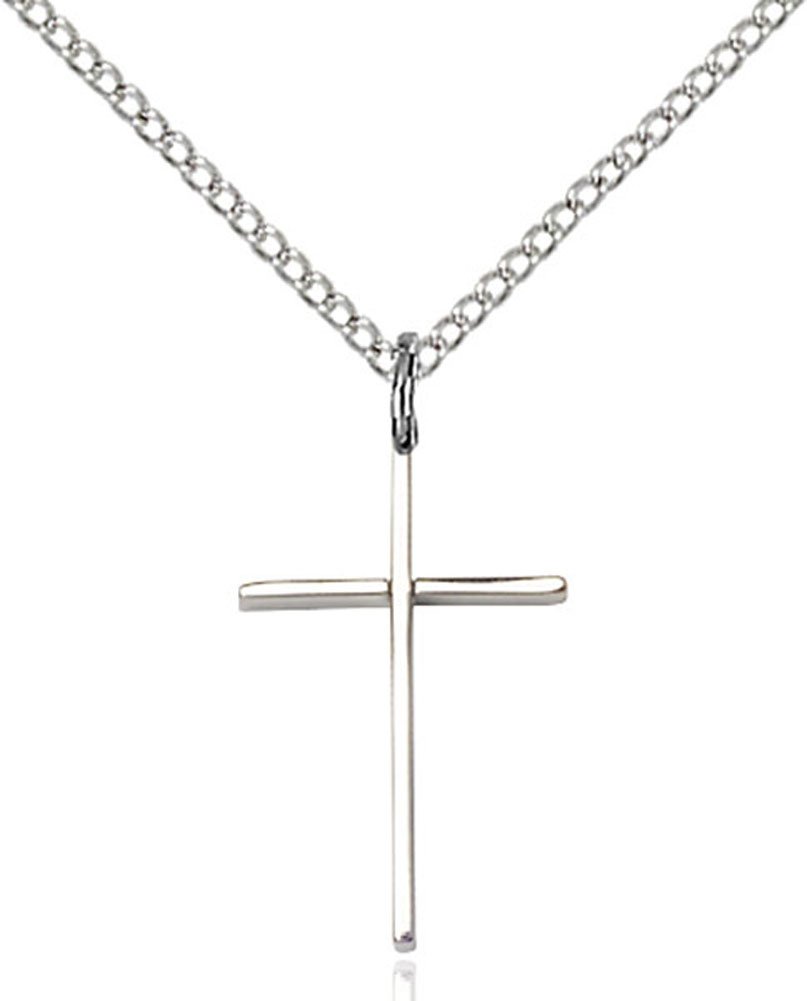 Heartland Store Sterling Silver Women's Thin Cross Pendant Necklace with 18