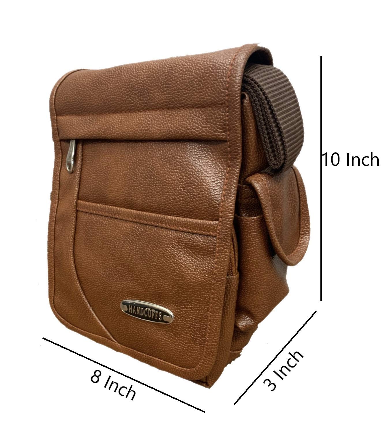 **Leather Messenger Bag for Men - Crossbody Sling Shoulder Bag, Small & Mini Size, Casual Office & Travel Use**    *Perfect for Work Commute, Business Trips, and Everyday Essentials*
