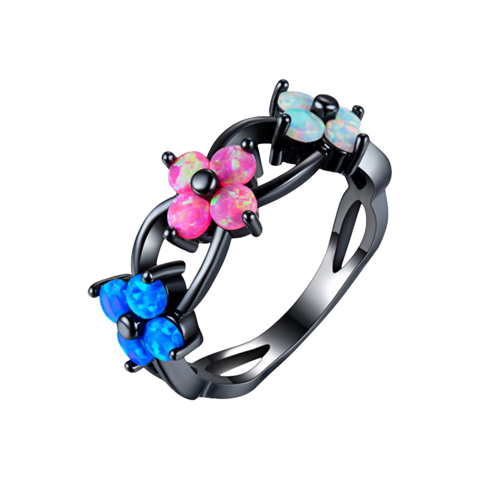 Zircon Stackable Rings for Women - Elegant Plain Band Fashion Jewelry Set in White Gold Plating | Perfect for Layering, Daily Wear, and Special Occasions
