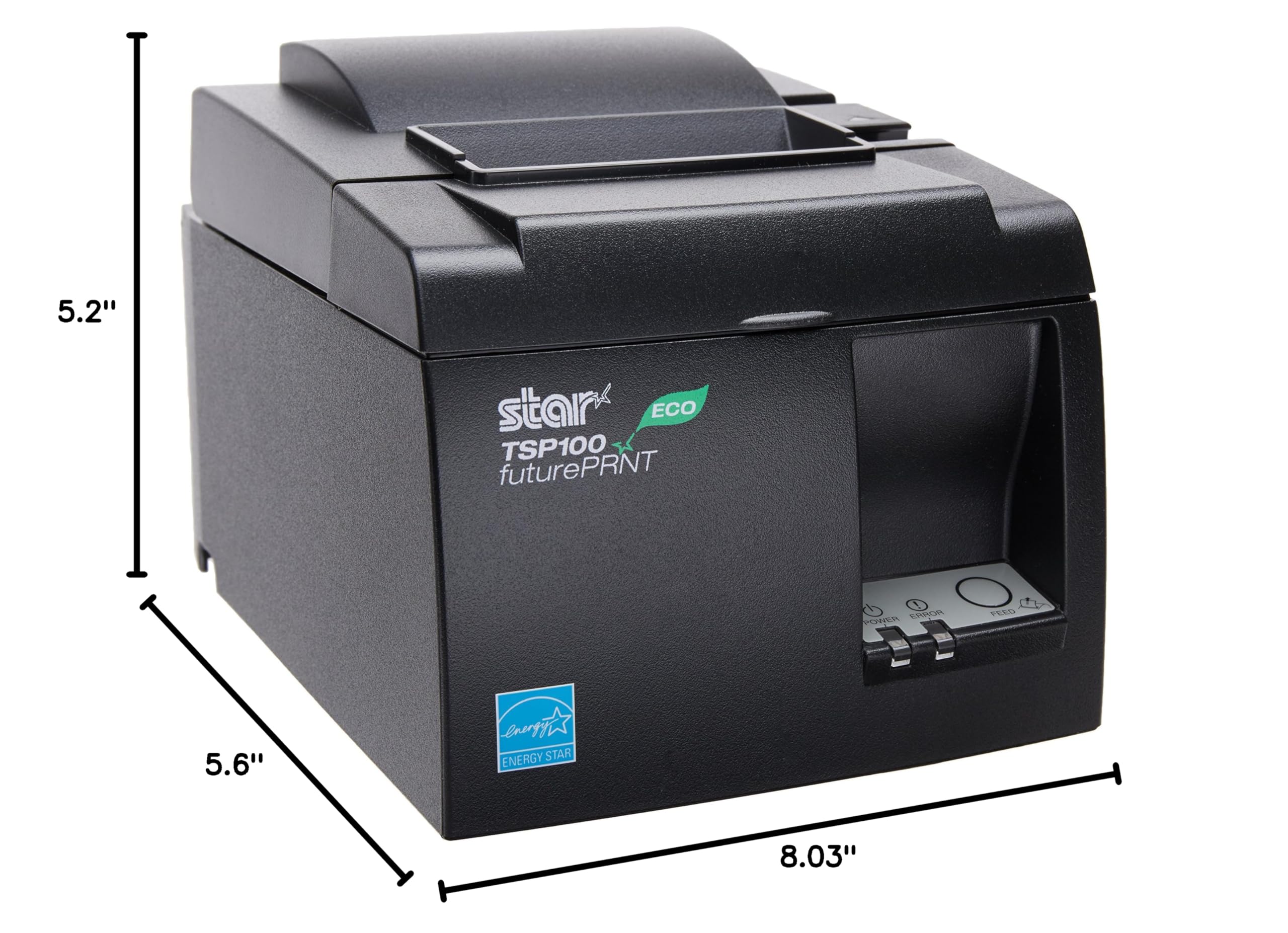 Star Micronics TSP143IIU GRY US ECO - High-Speed Monochrome Thermal Receipt Printer with Auto Cutter | USB Connectivity | Gray Design | Includes Internal Power Supply & Cable | Perfect for Retail Stores, Restaurants & POS Systems