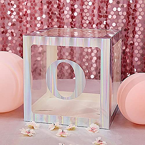 4 Pack Iridescent 5 Inch Letter O Stickers - Self-Adhesive Wall Decals for Party Backdrop, Nursery Decor, Photo Booth Background & Room Aesthetic
