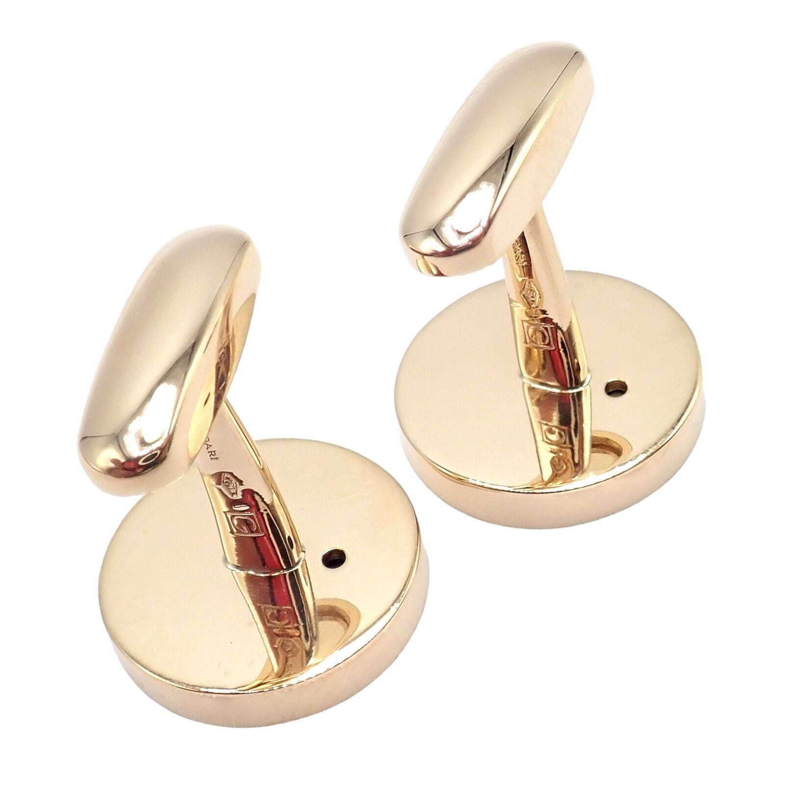 Authentic Bvlgari 18k Yellow Gold Multicenter Cufflink Set - Luxury Men's Jewelry for Formal Events & Business Attire