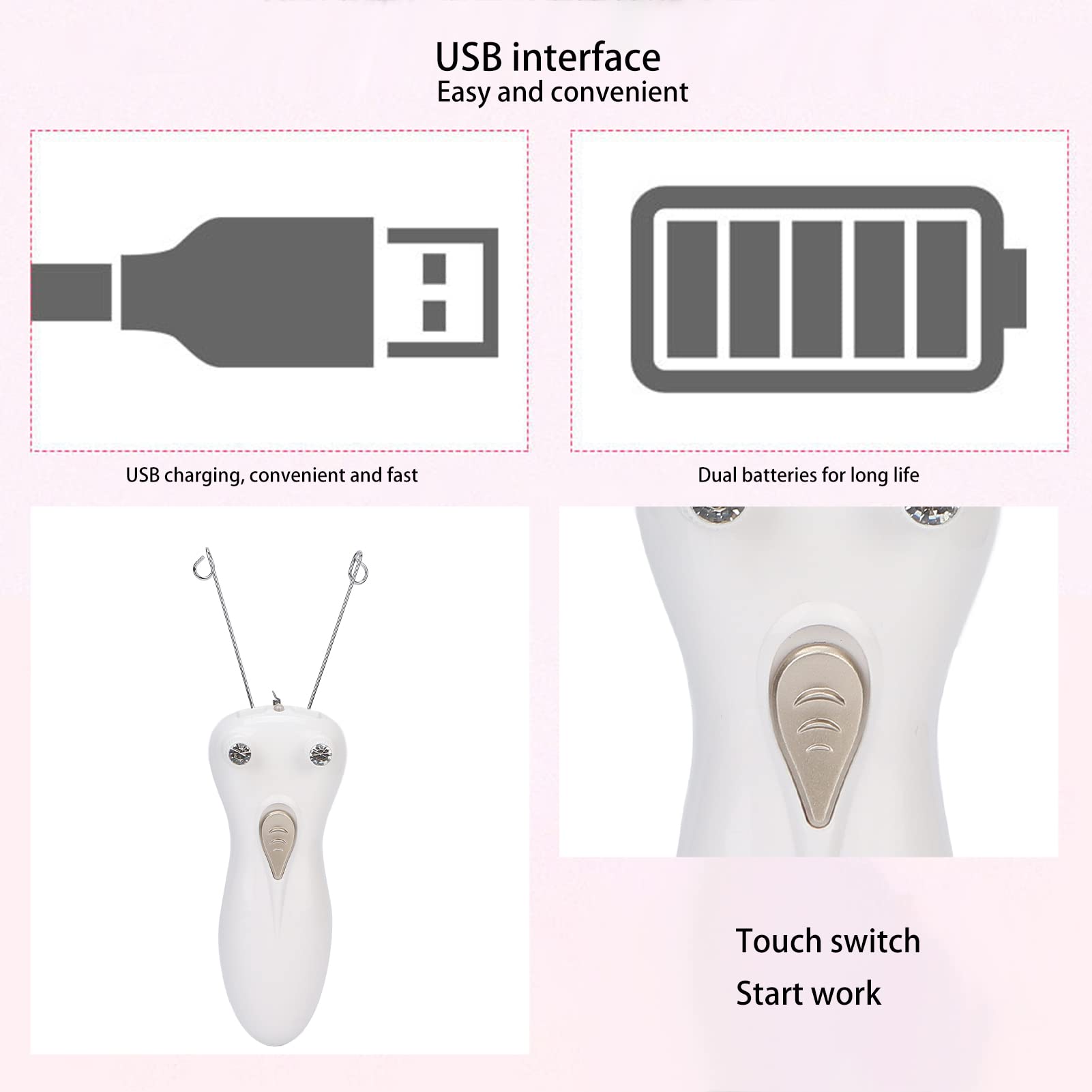 Professional Threader Hair Removal Tool for Women - Facial Hair Remover, Eyebrow Threading & Body Hair Shaver for Face, Arms, Legs, Back | Smooth Skin at Home & Salon | Cotton Thread Included