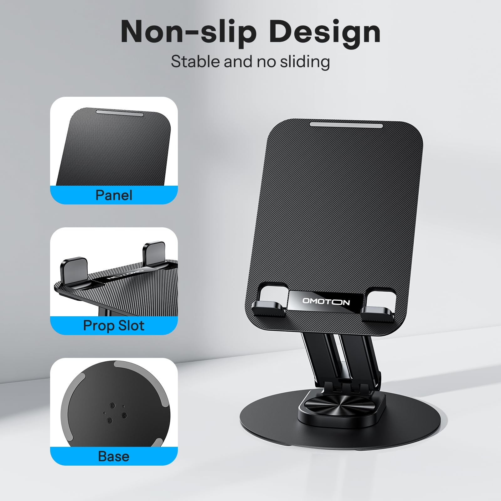 OMOTON Adjustable Tablet Stand Holder for iPad Pro 11/10.2/13/Air/Mini, Kindle & 4-15.6